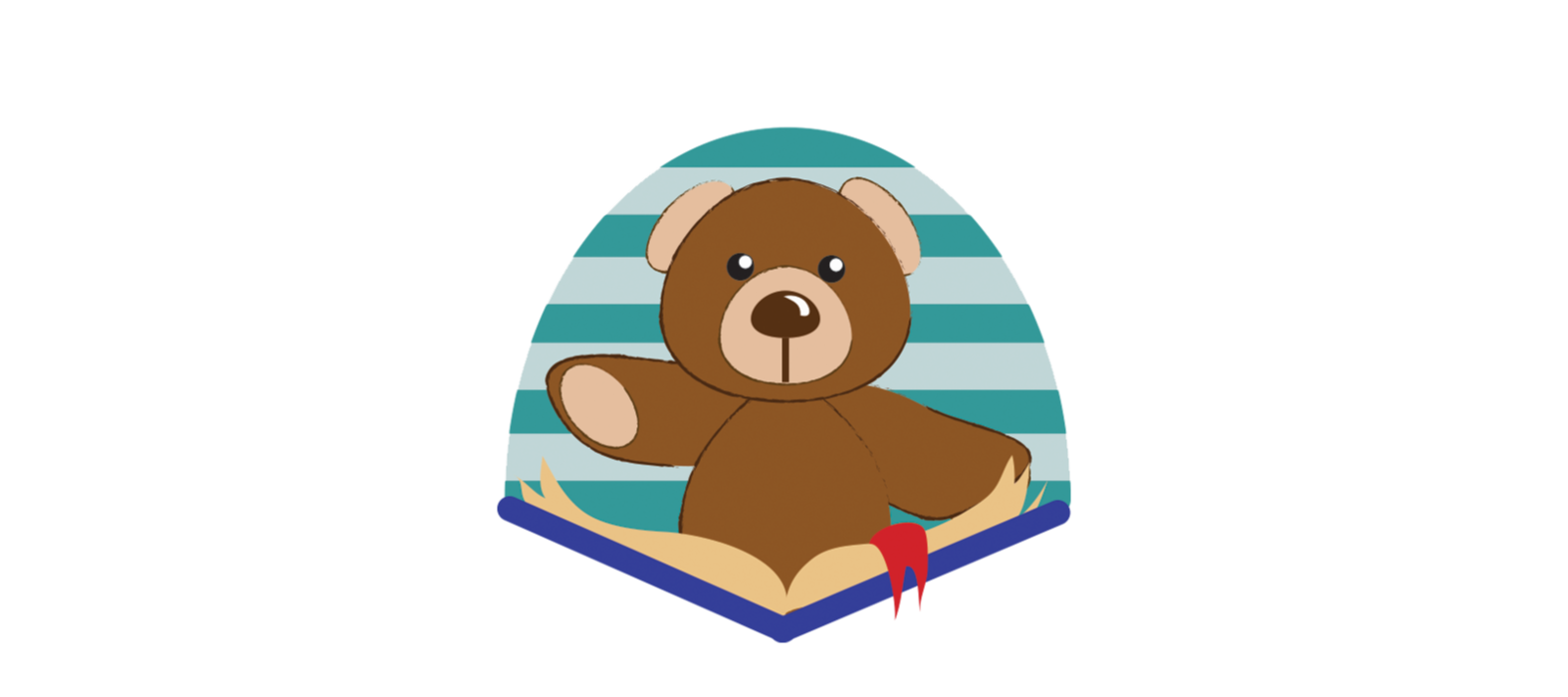 1000 books before kindergarten logo - a plush teddy bear reading a book