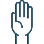 minimalist image of a raised hand